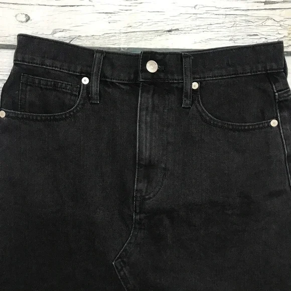 ⚡️SOLD⚡️Madewell Denim Mini Skirt Black Jean Cutoff Distressed Hem Women’s - Picture 5 of 16